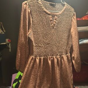 Xl tan flower print blouse